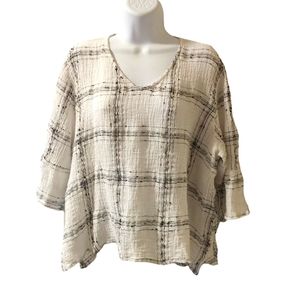 Habitat clothes to live in linen blend gauze boxy top size L